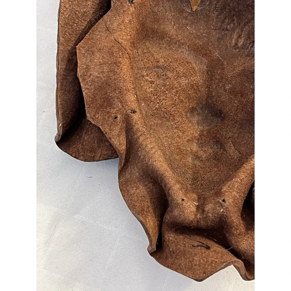 Face Mask Molded Sculpture Handmade Wall Hanging Decor VTG Genuine Leather 9 X 6